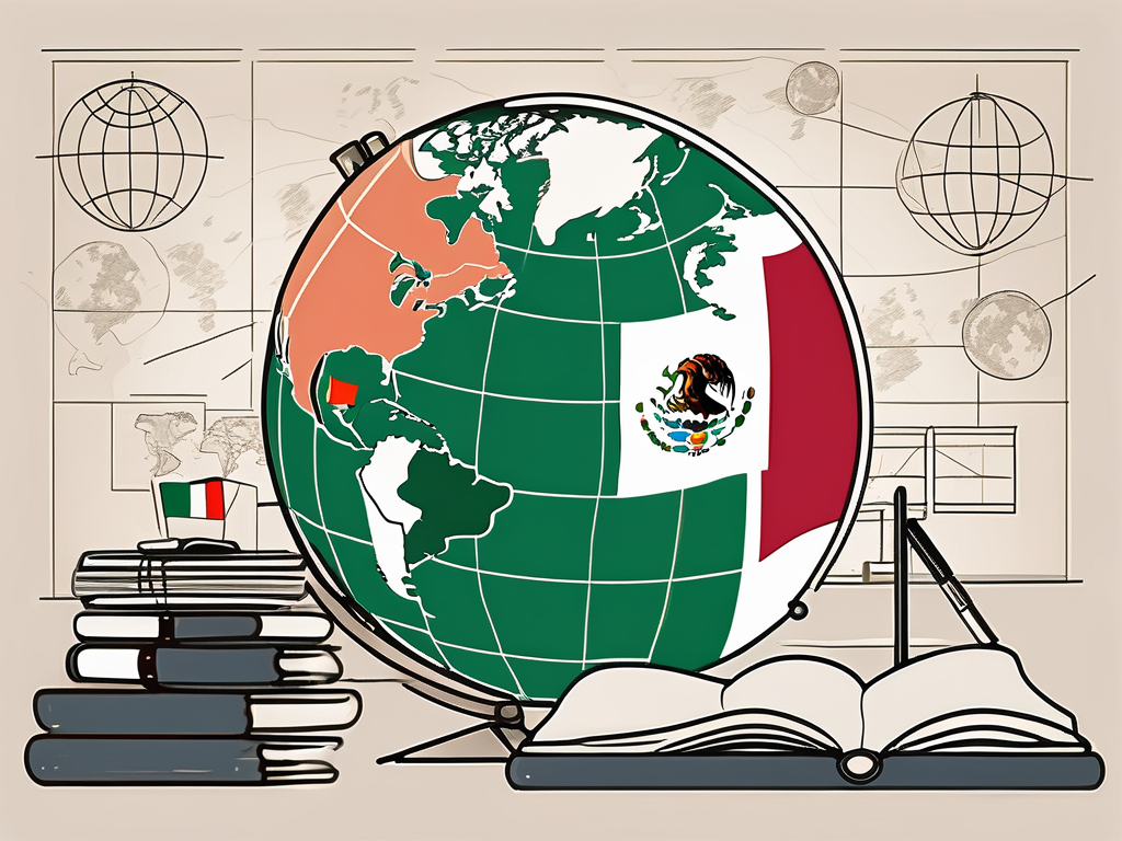 A classroom setting with globes