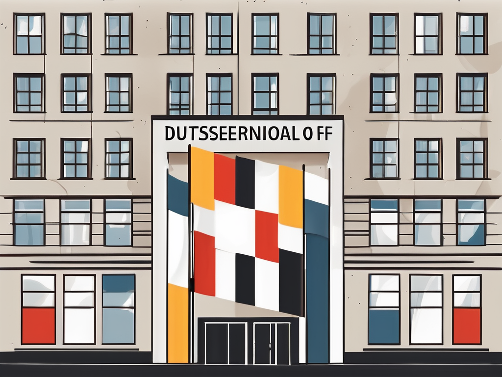 The international school of düsseldorf building with a german flag flying