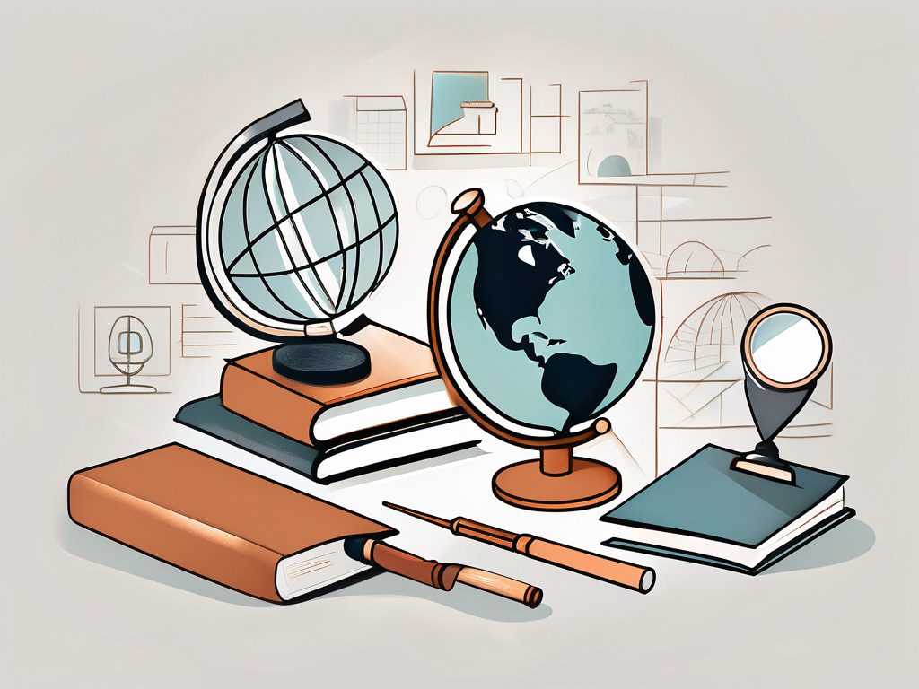 A diverse set of school-related objects like books