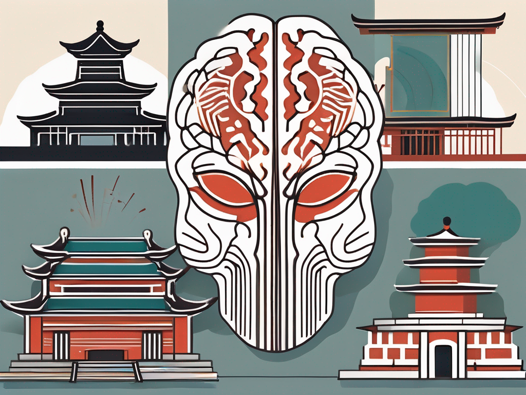 Four distinct elements representing different approaches to arts and humanities in china