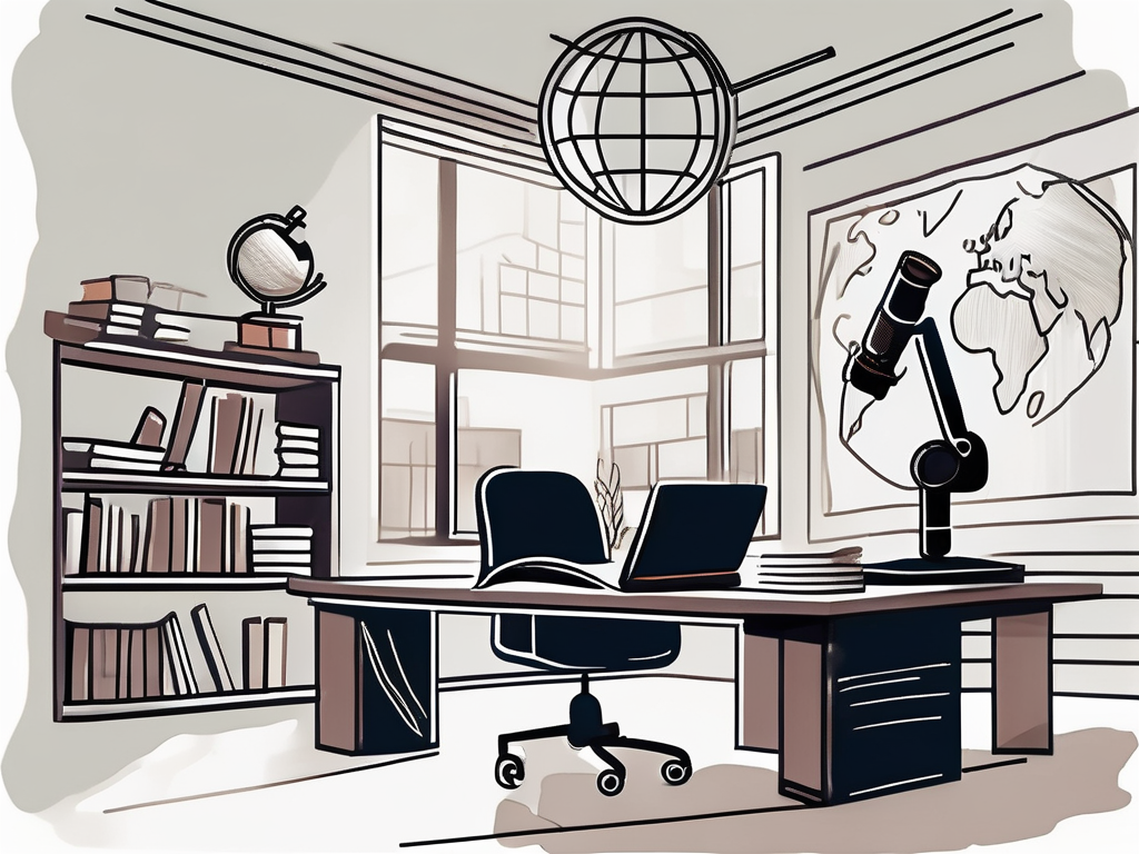 A classroom setting with books