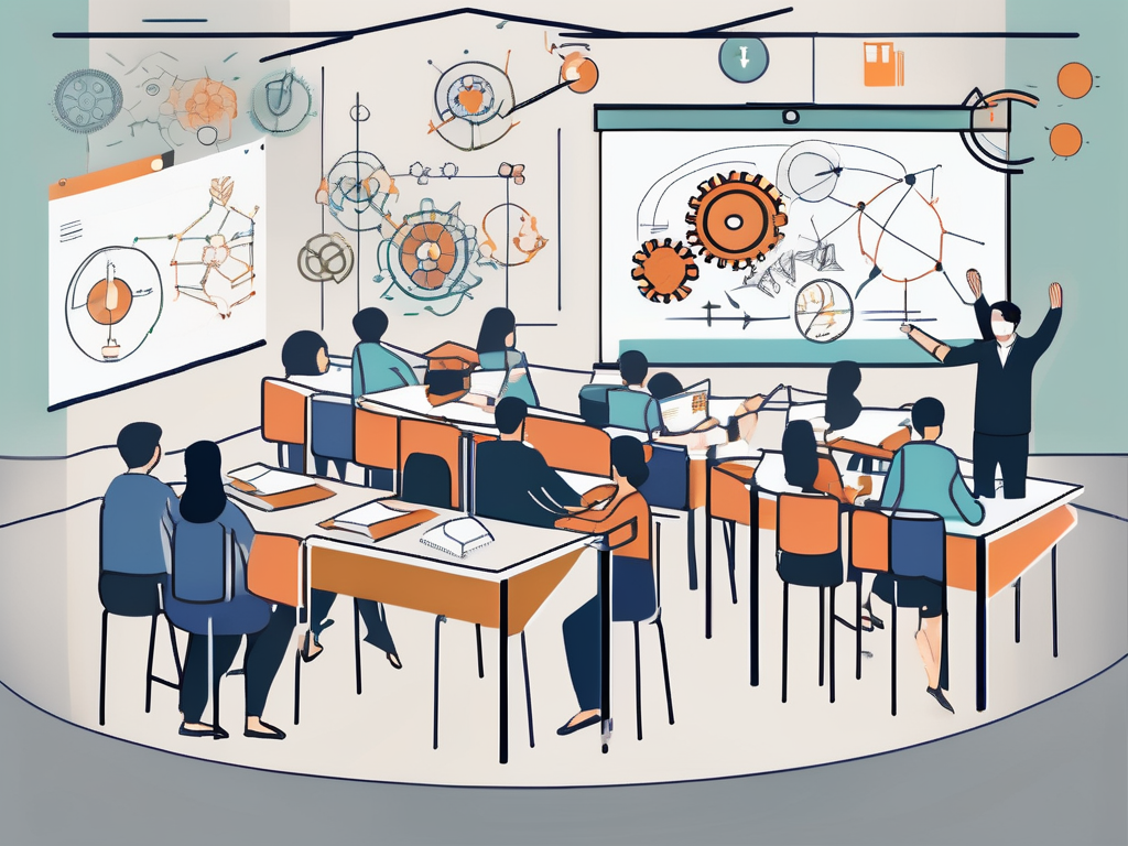 A classroom setting in thailand with an interactive quality teaching system (iqts) at the center