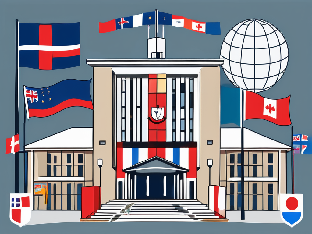 The international school of lausanne building with various educational symbols like books