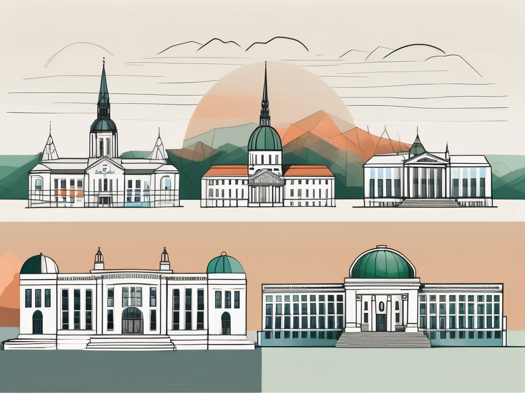 Five distinct school buildings