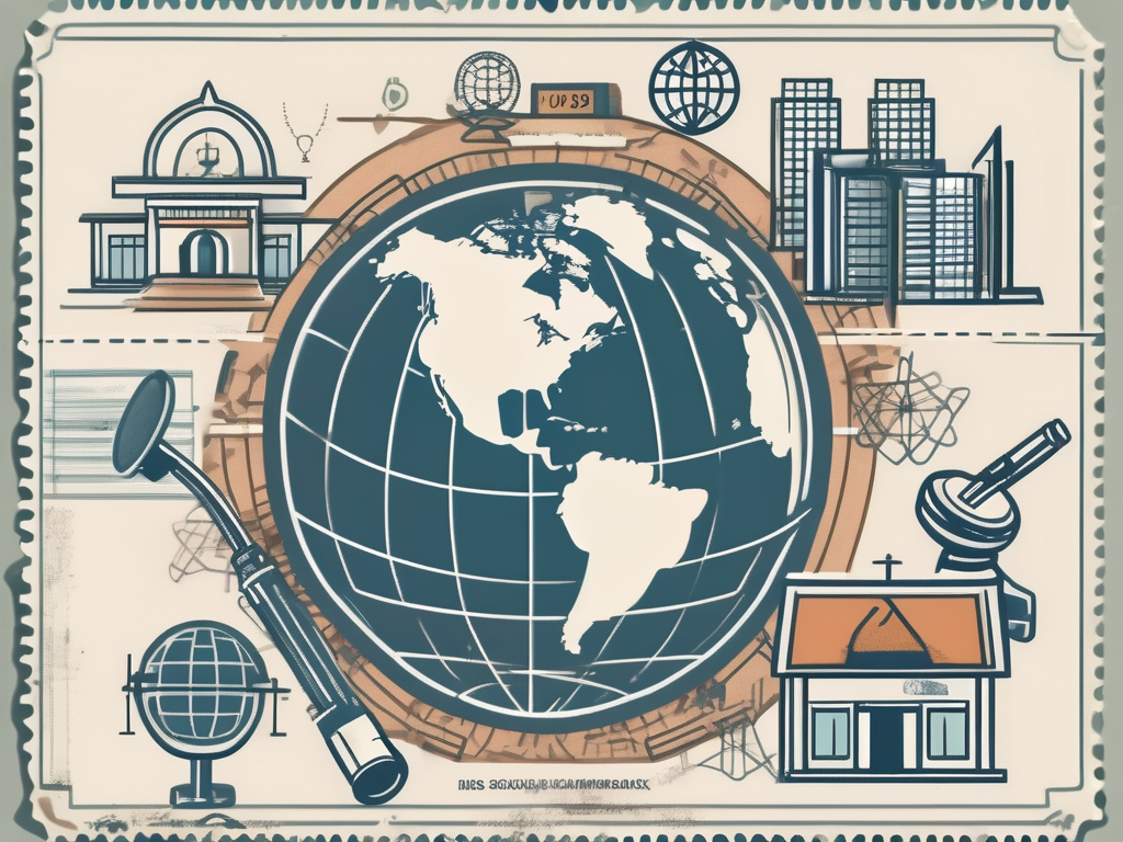 An international school building in thailand with symbols of various teaching tools such as a globe