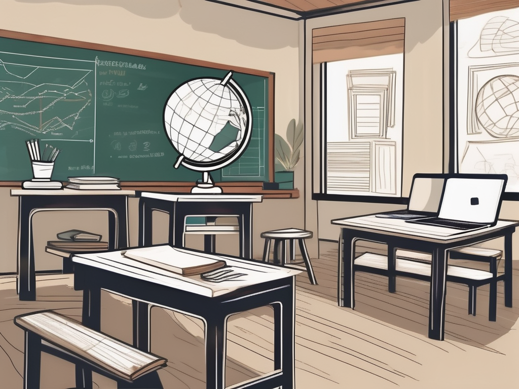 A classroom setting with thai cultural elements